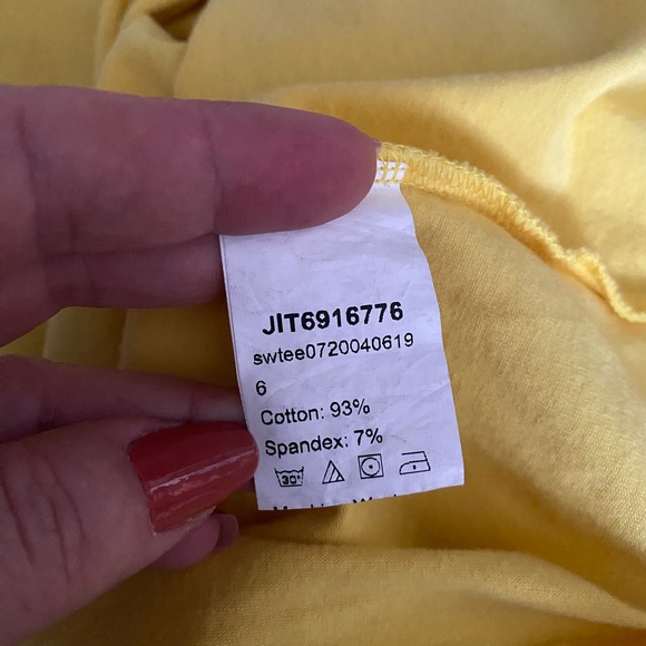 SHEIN Sheer Puff Sleeve Elegant Summer T Shirts Yellow Top, size M - Picture 14 of 14